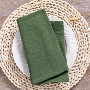 <span class=keywords><strong>Serviette</strong></span> <span class=keywords><strong>de</strong></span> <span class=keywords><strong>table</strong></span> tissée en pur coton <span class=keywords><strong>vert</strong></span> <span class=keywords><strong>olive</strong></span> 40x40cm pour Pâques et le printemps, décorations <span class=keywords><strong>de</strong></span> <span class=keywords><strong>table</strong></span>, événements domestiques, lavable, vente en gros - Product Image 5
