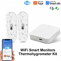 Hygromètre intelligent WiFi Tuya, thermomètre, capteur, moniteur de température et d'humidité sans fil pour l'intérieur, avec application et commande vocale pour une utilisation domestique
