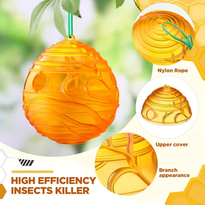 Trampas de Plástico para Avispas y Abejas, Atrapa Insectos Colgante para Exteriores, Disuasivo, No Tóxico, Reutilizable, para Avispones y Avispones Amarillos, Paquete de 2 - Product Image 6