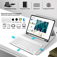 Clavier magnétique avec étui pour iPad Pro 4e/5e/6e génération 12,9 pouces / Air 13 pouces avec clavier détachable et support pour stylet