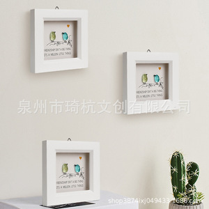 Sea Glass Art Birds <b>Photo</b> <b>Frame</b> White <b>Square</b> Hanging Wall Art Christmas Gift - Product Image 5