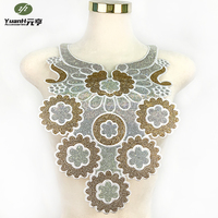 Offre Spéciale Strass Fleur Broderie Col Cou Dentelle Applique pour Robe Africaine DIY