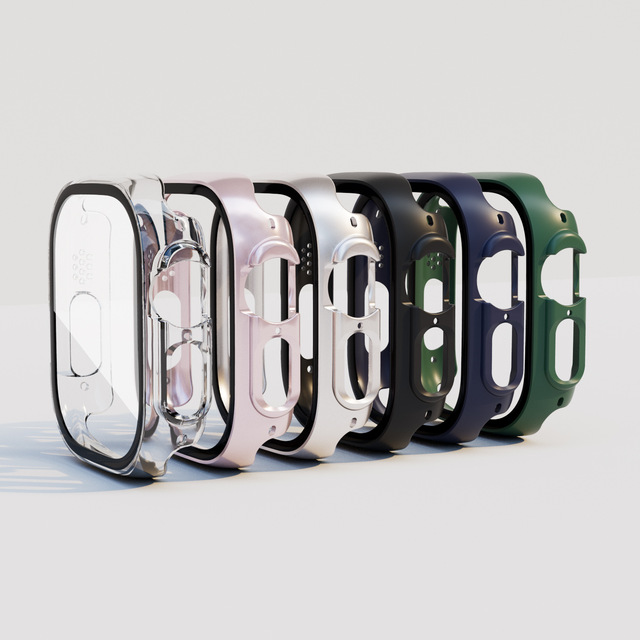 Waterproof Case for Apple Watch Ultra  Series 49mm with Tempered Glass Screen Protector Full Coverage Hard PC HD Shockproof Cove