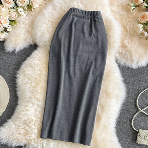 2024 verano versión coreana <span class=keywords><strong>de</strong></span> la nueva <span class=keywords><strong>falda</strong></span> delgada Retro <span class=keywords><strong>de</strong></span> cintura alta para mujer cintura elástica cordón ajustado hendidura bolsa cadera <span class=keywords><strong>falda</strong></span> - Product Image 5