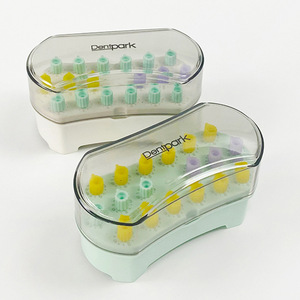 Dentipark 18-Hole Cleaning And Storage <b>Box</b> For Dental Instruments Home Use Manual Operation Green And White Model - Product Image 1