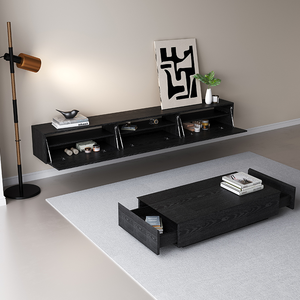 Estantes montados en la <span class=keywords><strong>pared</strong></span> de nuevo diseño, muebles de sala de estar, mueble de <span class=keywords><strong>TV</strong></span> de madera, soporte de <span class=keywords><strong>TV</strong></span> moderno - Product Image 2