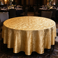 Nappe ronde en jacquard de luxe, linge de table élégant en satin pour hôtel, mariage, banquet et décoration de fête