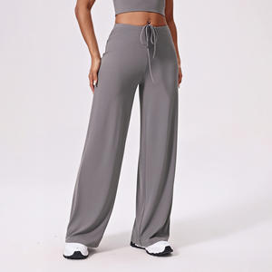 Pantalons de sport droits pour <span class=keywords><strong>la</strong></span> course à pied en plein air, nouvelle collection Lulu Custom, antibactériens, cool, jambes larges, design amincissant - Product Image 2