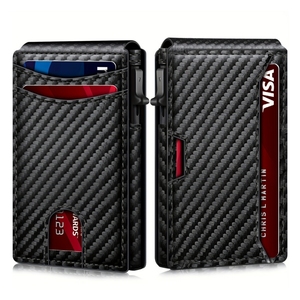 Portafoglio Minimalista da Uomo in Alluminio con Protezione RFID e Copertura in Pelle PU - Product Image 1