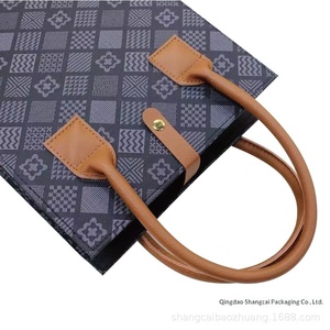 Premium Double Bottle Wine Gift <b>Box</b> with <b>Foldable</b> Leather Carry Bag - Product Image 2