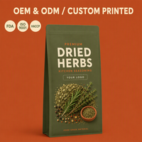 Sachets d'herbes aromatiques personnalisés imprimés, qualité alimentaire, refermables, pour l'emballage des herbes séchées, épices et assaisonnements de cuisine, vente en gros