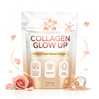 Poudre de collagène Private Label pour l'éclat de la peau, peptides de collagène bovin hydrolysés de types 1 et 3, matière première pour suppléments de beauté OEM ODM