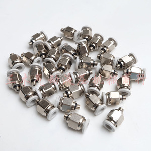 Jiangwei Pneumatic <b>Quick</b> <b>Connector</b> PC6 01 PC8 02 03 04 10 02 03 04 Straight Thread Zinc Plated Fitting - Product Image 1