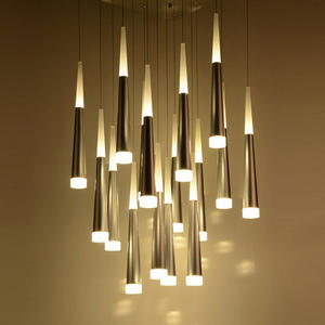 Sliver Hanger Buis Licht Goud Trappen Hanglamp Goud Roze Trap Kroonluchter Moderne - Product Image 6