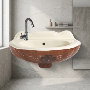 Blue Printed Kitchen Wash Basin European Simple Modern Design Countertop Ceramic Art Sink Glossy Handmade Rectangular For Hotels - Product Image 5