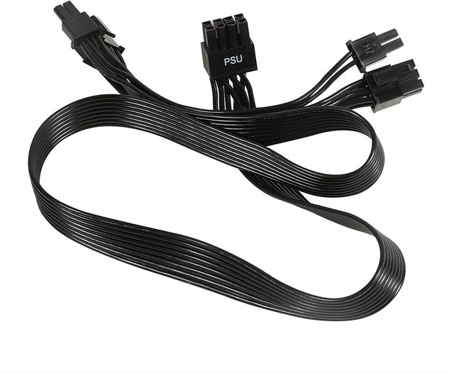 PSU 8 Pin to Dual 6+2 Pin PCIE Power Cable  Male to Male GPU Cable for  Power Supply (65cm+15cm)
