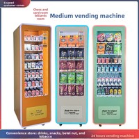 Distributeur automatique compact et coloré de cigarettes et de noix de betel ; Distributeur commercial intelligent sans personnel, en libre-service 24h/24, pour boissons