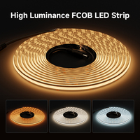 BTF-LIGHTING FCOB tinggi bercahaya keberhasilan Super terang RA90 Dimmable 24V 5m 480LEDs/m hangat alami dingin putih COB LED Strip cahaya