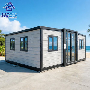 Casa Contenedor Prefabricada Moderna HESHi, Casa Móvil Rectangular con Estructura Gris y Negra - Product Image 1