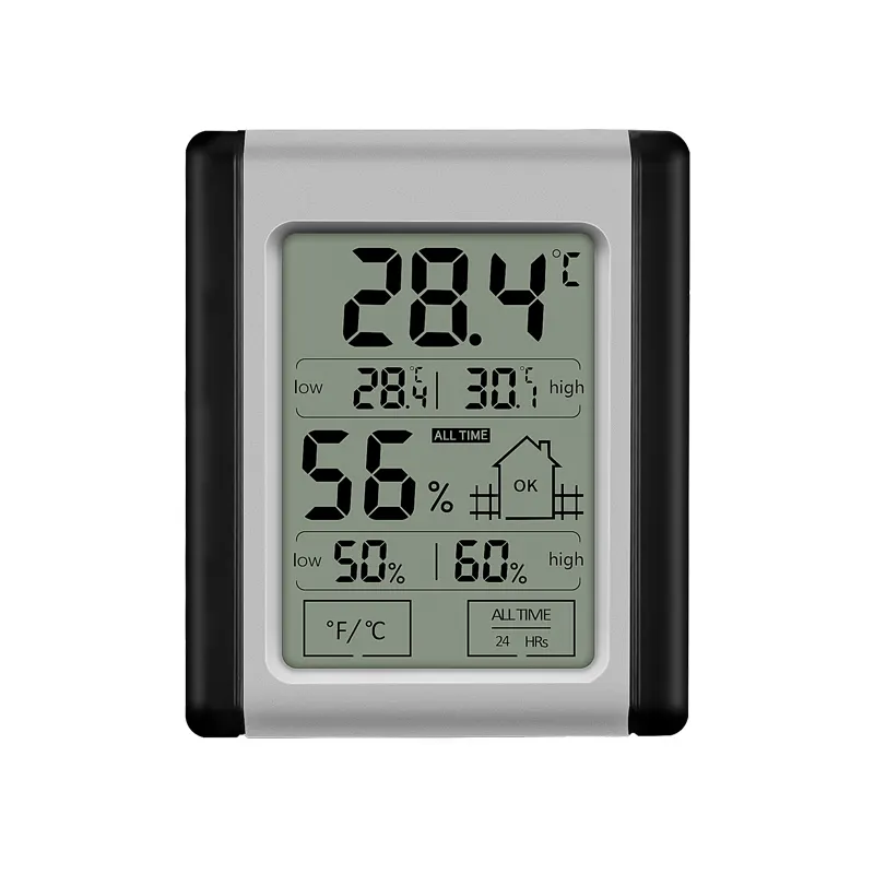Digital LCD Touch Screen Indoor Room Thermometer Hygrometer Temperature Sensor Humidity Meter
