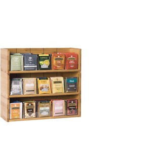 Caja de almacenamiento de madera para bolsitas de té y café, estante de varios niveles para refrigerios y dulces, estante de bambú - Product Image 4