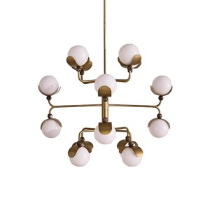 Lustre multi-têtes de style nordique, rond, doré, avec douille E27, pour salon, loft, éclairage de plafond - Product Image 5