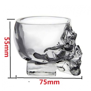Vaso de <span class=keywords><strong>cristal</strong></span> de cuarzo transparente con forma de <span class=keywords><strong>Calavera</strong></span>, vaso de 75ml - Product Image 3