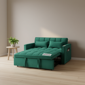 Sofá Cama Gitone de Terciopelo de 54.33 Pulgadas con Respaldo Ajustable, Plegable, Mueble Moderno para Sala de Estar con Bolsillos de Almacenamiento - Product Image 2