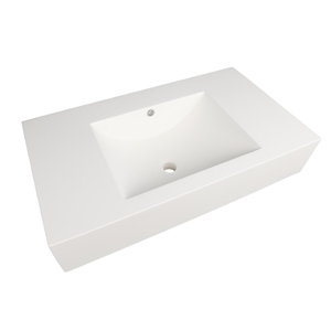 Lavabo Blanco Moderno de Lujo DCT OA780 con Grifo Monomando, Sanitario para Baños de Hotel - Product Image 2