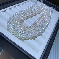 Collier et bracelet de perles Hanadama naturelles d'eau salée d'Akoya AAA 6-8.5mm certifiés pour la fabrication de bijoux