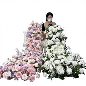 Arche de fleurs artificielles en soie rose lisse pour décoration de mariage, 1,8-2,4 m, design asymétrique - Product Image 1