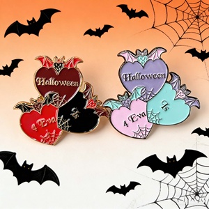 Épingles en émail dur sur le thème des chauves-souris de différentes couleurs, conception personnalisée sérigraphiée, badges de chapeau en émail personnalisés <span class=keywords><strong>pour</strong></span> Halloween Forever - Product Image 1