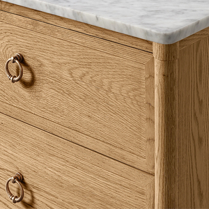 Commodes de chambre à coucher en bois de style américain <span class=keywords><strong>Commode</strong></span> à <span class=keywords><strong>5</strong></span> <span class=keywords><strong>tiroirs</strong></span> avec dessus en marbre - Product Image 3