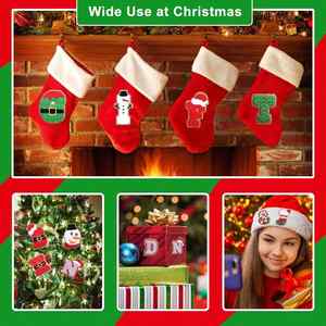 Wholesale Custom Merry Christmas <b>Patch</b> Gingerbread Grinchy Santa Christmas Tree Heat Transfer Sequin Iron on Chenille <b>Patches</b> - Product Image 4