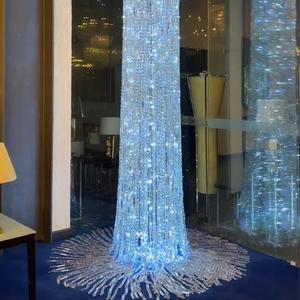 Trần cao sang trọng thủy tinh đèn chùm lớn ánh sáng mặt dây chuyền lịch thi đấu cho sảnh khách sạn cầu thang biệt thự trang trí dài đèn chùm - Product Image 3