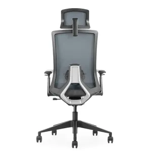 Alta Qualidade Executiva Computador Ergonômico Cadeira High Back Mesh Desk Pu Recliner com Encosto de Cabeça Ajustável para Uso Do Escritório