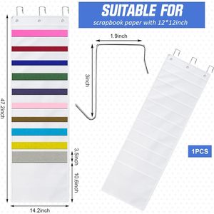 Organizador de archivos colgante de vinilo con 10 bolsillos, 12 x 12 pulgadas, almacenamiento para pared/puerta, para oficina, manualidades, bolsillos extra profundos - Product Image 2