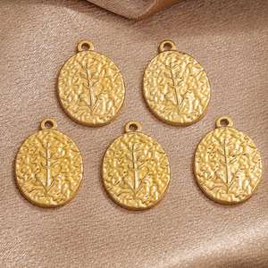 Pendientes ovalados de trigo de acero inoxidable, accesorios de acero de titanio para DIY, pulsera, collar, abalorios cruzados para la fabricación de joyas - Product Image 4