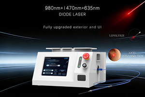 เลเซอร์ไดโอด 1470nm 980nm 2 ความยาวคลื่น ไฟเบอร์ออปติกเลเซอร์ สลายไขมัน กระชับสัดส่วน กำจัดไขมัน ลดสัดส่วน พกพาสะดวก - Product Image 3