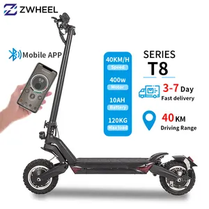 T8 Hot Sale Off Road 2000W Folding Big Wheel E Scooter With Suspension 10 Inch Fast Adult Electric Scooter