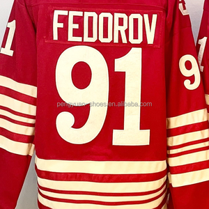 Detroit Gordie Howe kırmızı Centennial en kaliteli dikişli ulusal hokey forması gemi hazır - Product Image 5