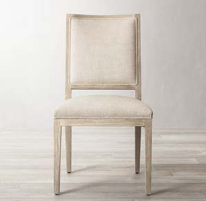 Rhoohill colore personalizzato di lusso moderno lino bianco sedie da pranzo stile americano con schienale alto <span class=keywords><strong>sedia</strong></span> da pranzo per interni in <span class=keywords><strong>legno</strong></span> - Product Image 3