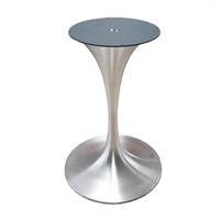 Pieds de table ronds en acier inoxydable brossé Tulip, cadre de table de négociation, pieds de table à manger, pieds de table pour hôtel et café