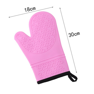Silicone Oven Mitt 18x30cm Heat Resistant Kitchen Baking <b>Glove</b> Microwave Safe Dishwasher Safe Pink - Product Image 1