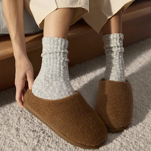 <span class=keywords><strong>Mules</strong></span> en laine d'hiver pour femmes confortables personnalisées mocassins pelucheux du dimanche en peluche pantoufles en fausse fourrure - Product Image 5