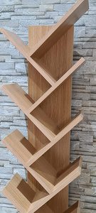 Tree Bookshelf 8 Tier Floor Standing <strong>Oak</strong> Bookcase with Wooden <strong>Shelves</strong> Rack Display <strong>Unit</strong> for Living Room Home Office - Product Image 4