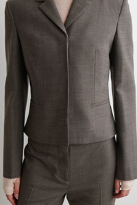 Costumes pour femmes, coupe classique, élégants, respirants, avec motif de lettres brodées, blazer en laine pour femmes, longueur intégrale, pour le bureau - Product Image 5