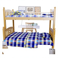 Parure de lit 3 pièces en tissu brocart 100 % coton, tissée, résistante à l'abrasion, pour dortoir étudiant – Drap de lit et housse de couette à carreaux, épaisse