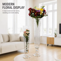 Vente flash : Support à fleurs, table, vase en verre cylindrique, pièce maîtresse pour la décoration de mariage, de fête et d'événements