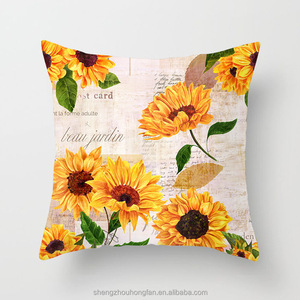 Sunflower Decorative <strong>Throw</strong> Pillow Covers Square Peach Skin Summer <strong>Cushion</strong> Covers Floral Plant Outdoor <strong>Couch</strong> Home Pillow Cases - Product Image 3